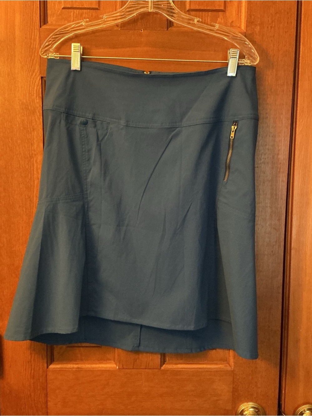 Royal Robbins  Royal blue High-Low Flared Skirt with Zip Pocket